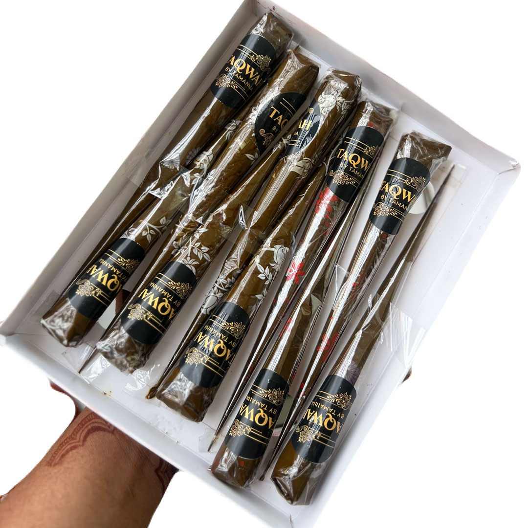 Mehendi-By-Taqwa-By-Tamanna-6 Organic Hand Made Mehendi | 100% Natural - Taqwa by Tamanna Premium Cone Mehendi 5Pcs - Image 2