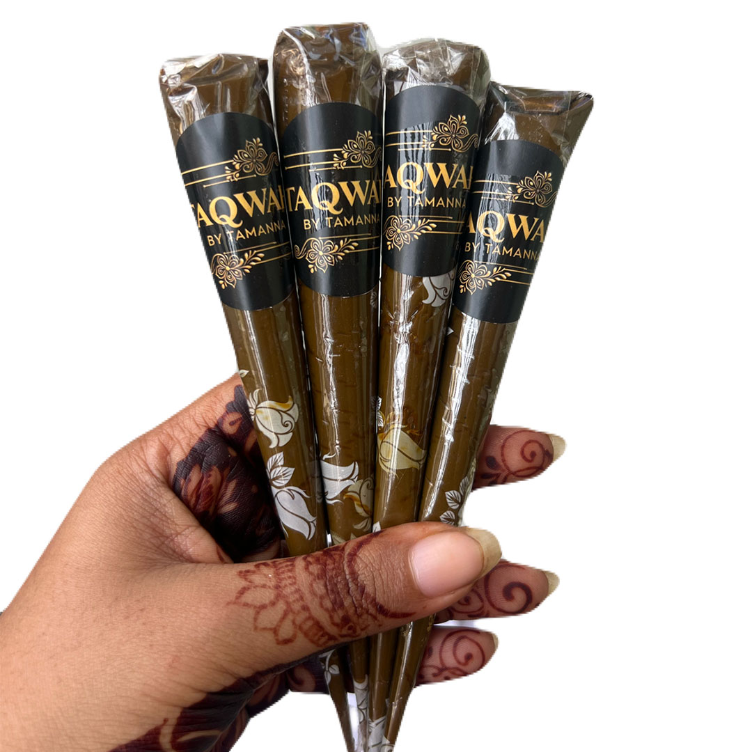 Mehendi-By-Taqwa-By-Tamanna2- Organic Hand Made Mehendi | 100% Natural - Taqwa by Tamanna Premium Cone Mehendi 5Pcs - Image 5